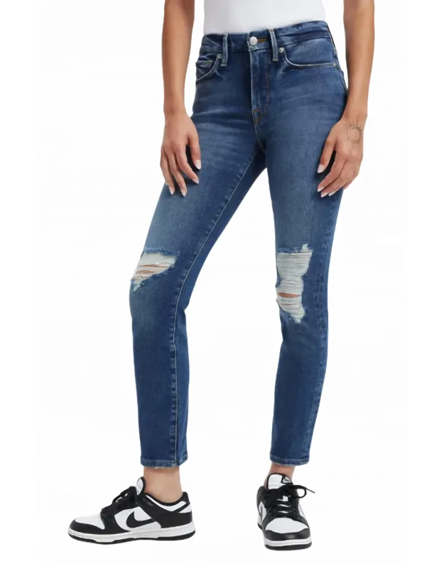 Ripped High Waist Cigarette Jeans