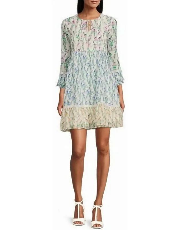 Floral Print Ruffle Sleeve Babydoll Dress