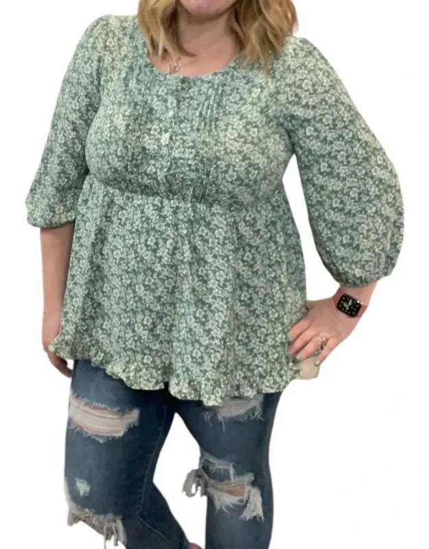 Floral Vintage Babydoll Top