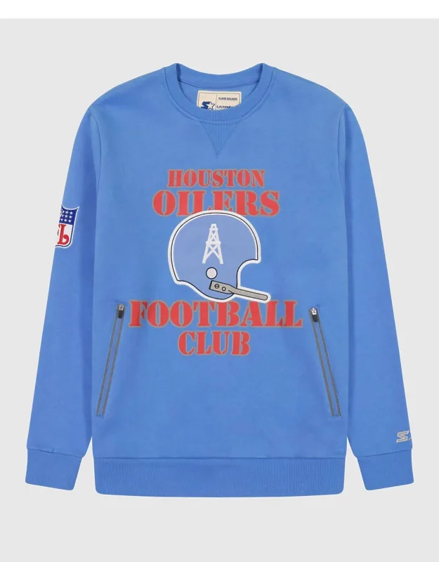 Houston Oilers Crew Neck Sweatshirt With Zip Pockets
