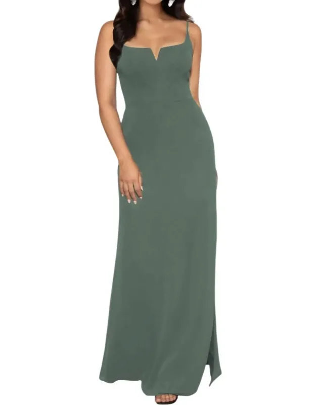 Simple Long Chiffon Dress With Spaghetti Straps