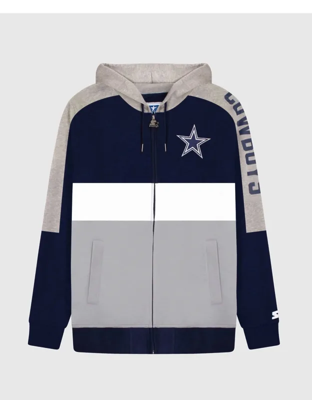 Dallas Cowboys Zip-front Colorblock Hoodie