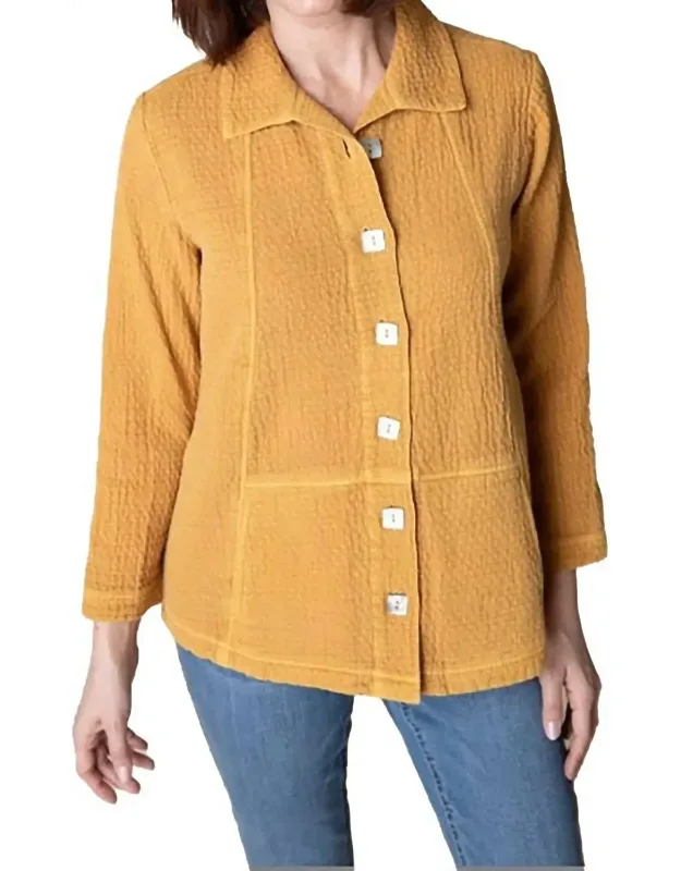 Sunwashed Jacquard Button Front Tunic