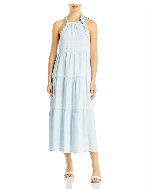 Tiered Halter Midi Dress