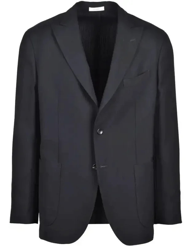 Rounded Jacket With Button Closure And Dual Front Patch Pockets
