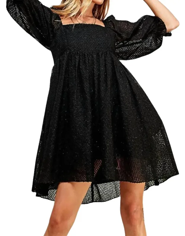 Babydoll Shimmer Texture Dress