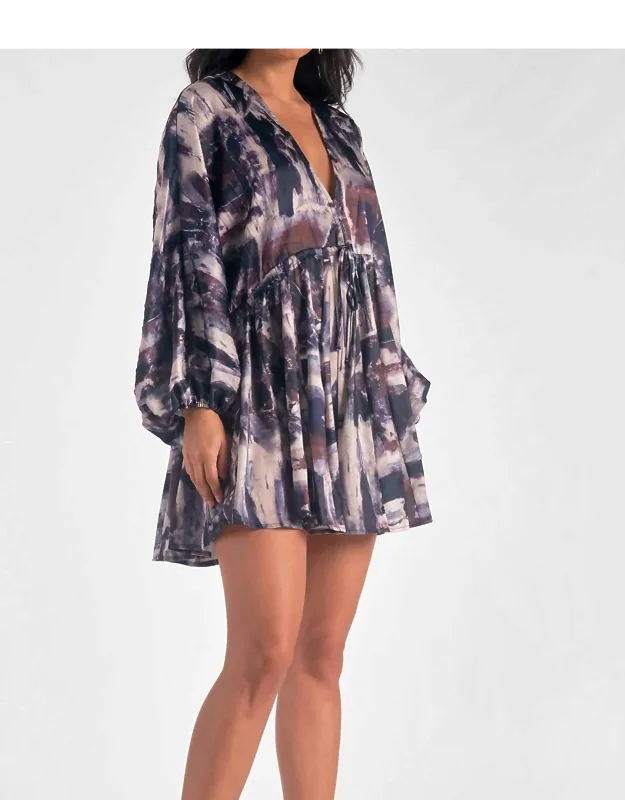 Long Sleeve Print Dress