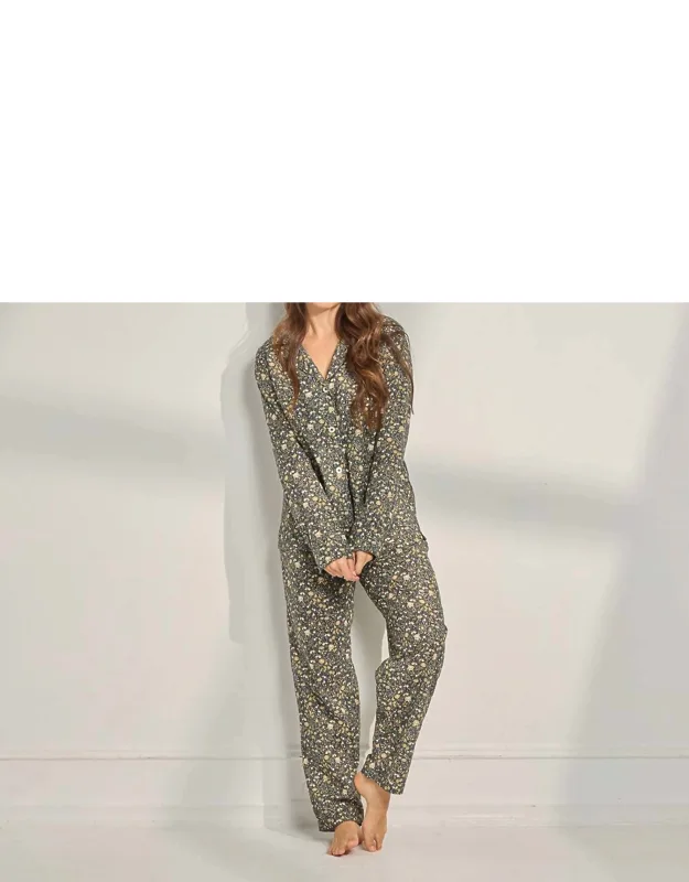 Floral Organic Cotton Long Pajama Set