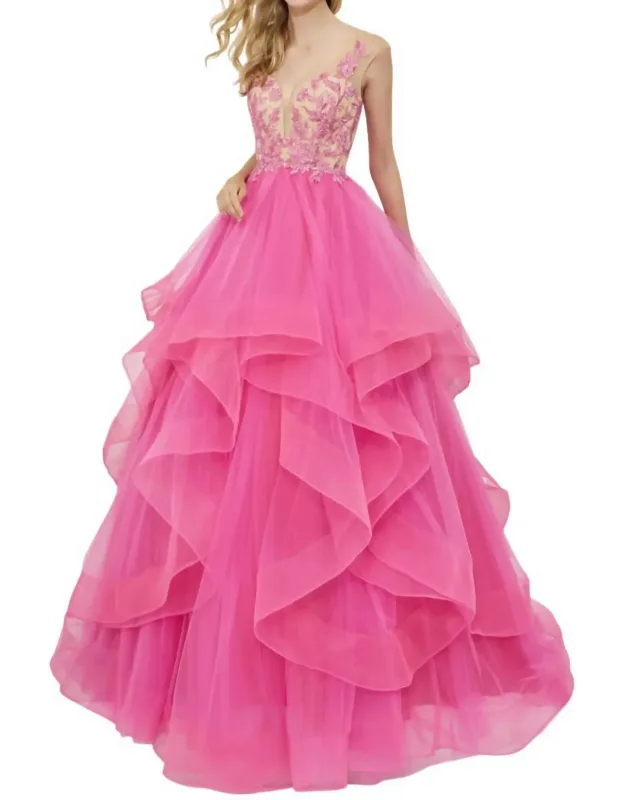 Plunging V-neck Prom Dress