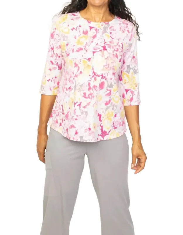 Antique Floral Elbow Sleeve Tee