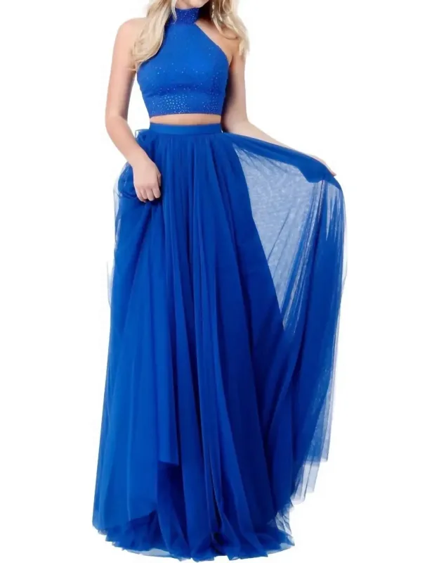 Two-piece Beaded Prom Dress