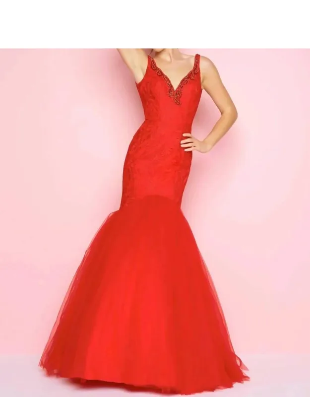 Lace Applique Mermaid Dress