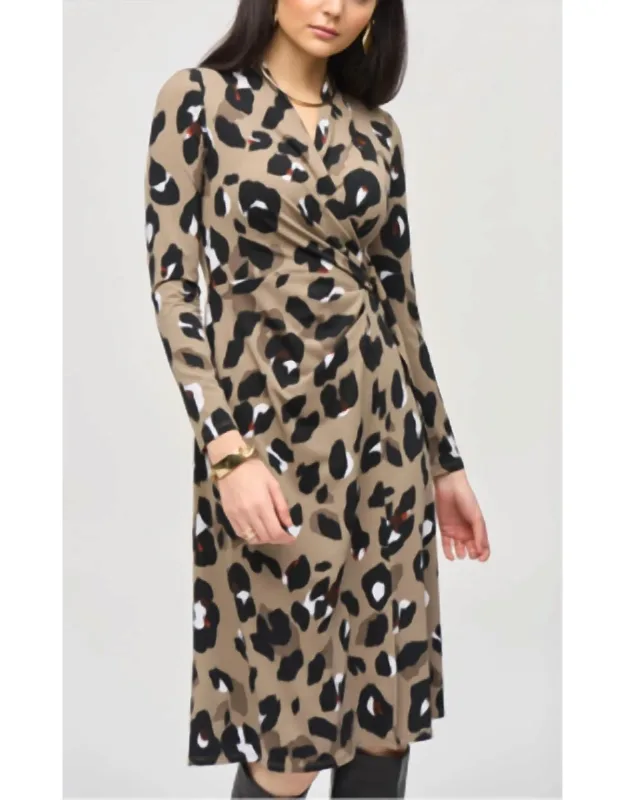 Animal Print Wrap Dress