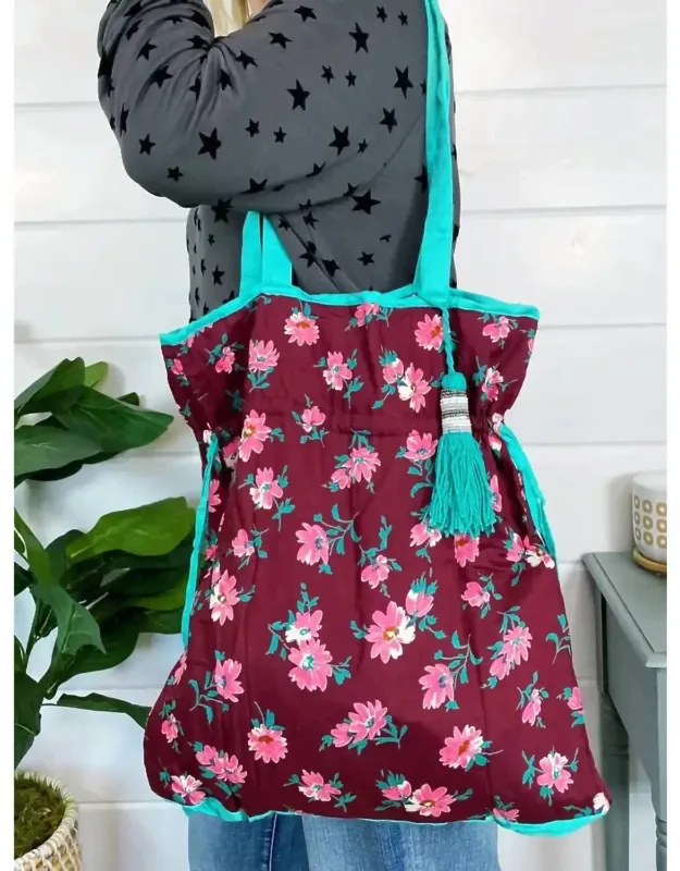 Drawstring Cotton Market Tote Bag