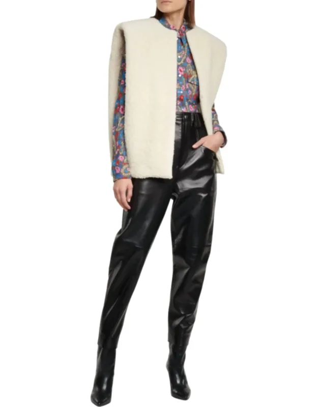 High Rise Slim Leather Pants