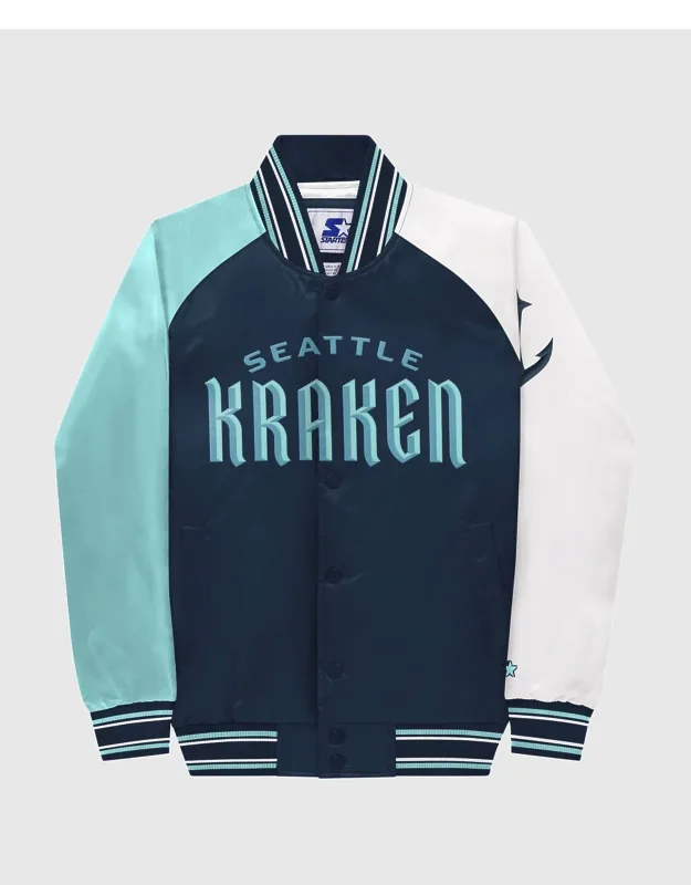 Seattle Kraken Varsity Satin Full-snap Jacket