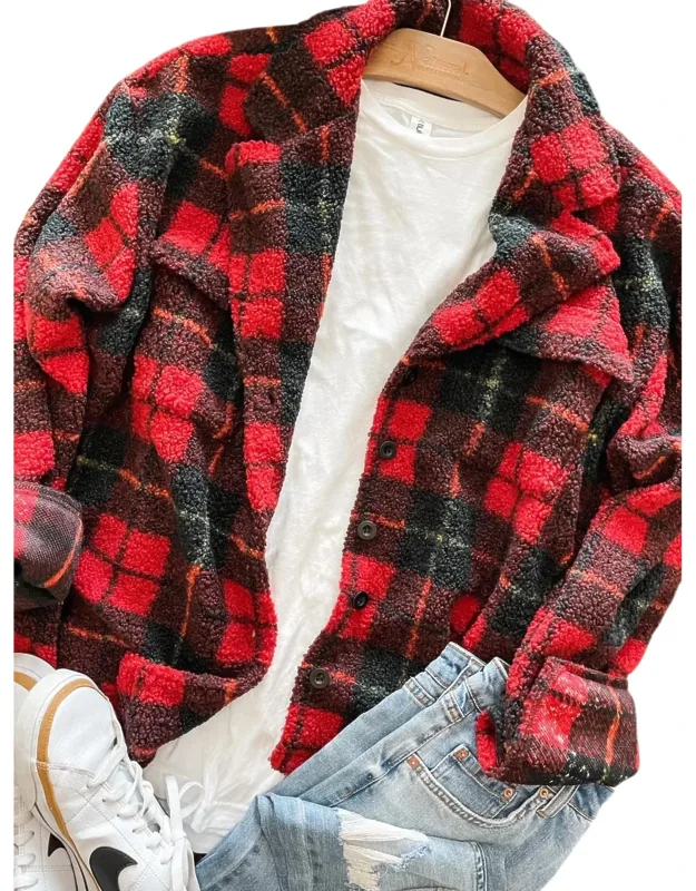 Plaid Sherpa Jacket