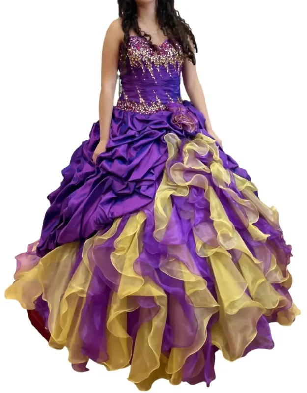 Quinceañera Off Shoulder Ruffle Dress