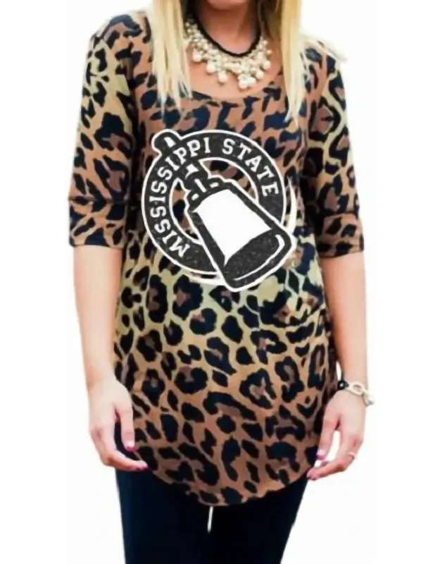 Mississippi State University Logo Tunics In Leopard
