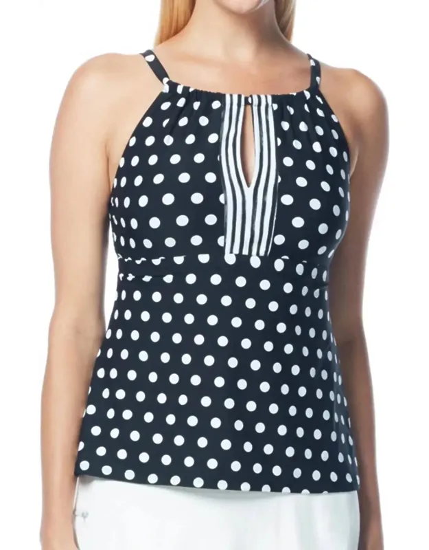 Island Blair High Neck Tankini Top In Bch Sanibel
