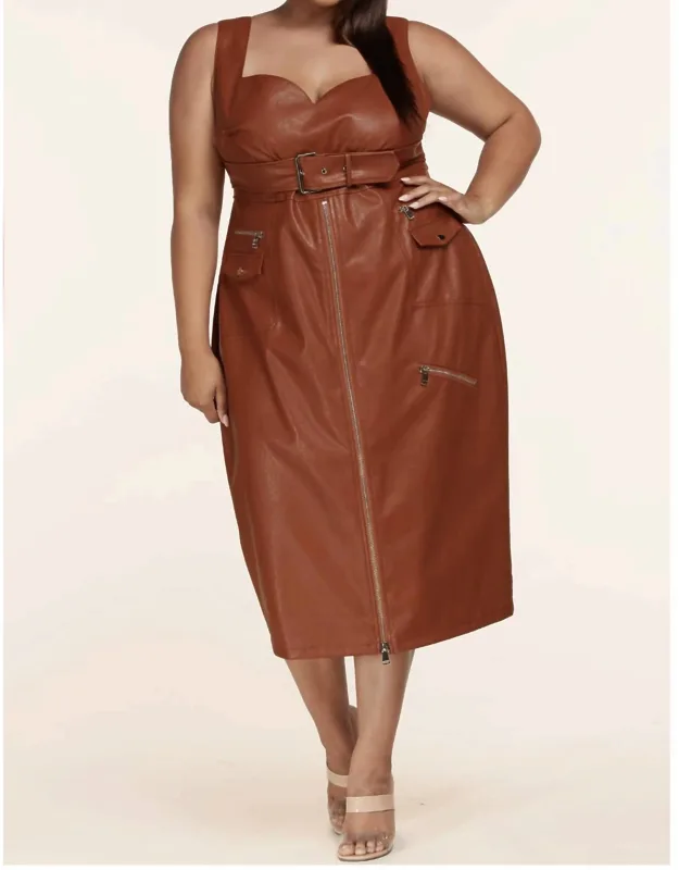 Zip Up Midi Dress