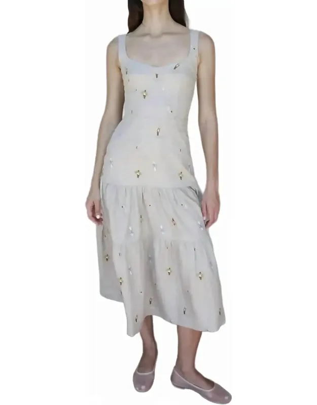 Embroidered Midi Dress