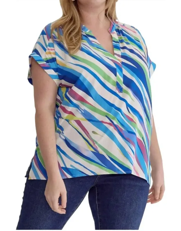Tiger Print V-neck Top