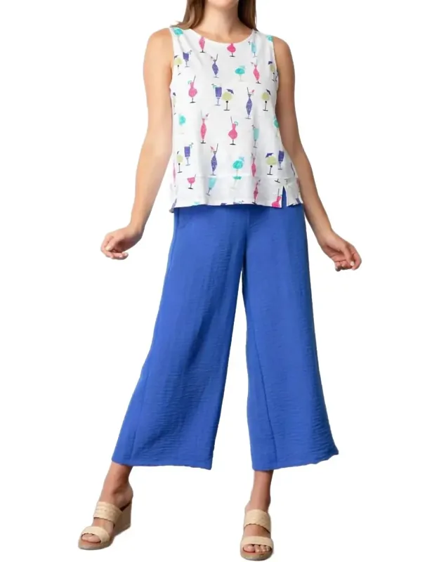 Cotton Pebble Boat Neck Tank Top