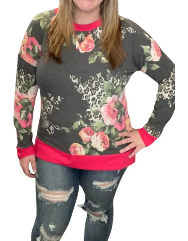 Floral Leopard Weekender Tee