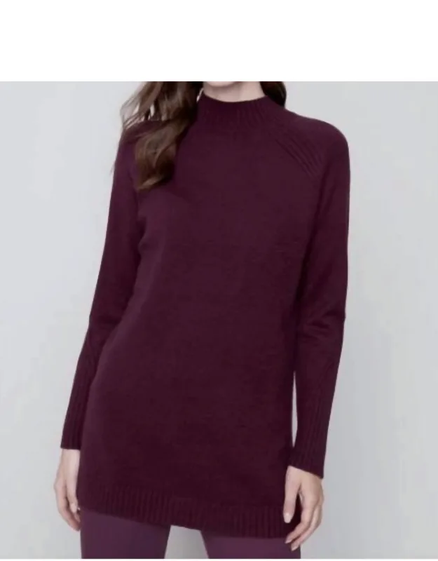 Mock Neck Raglan Sleeve Sweater