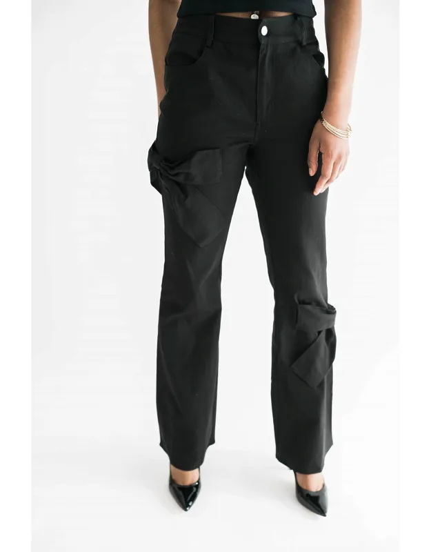 Haddy Bow Detail Flare Jeans