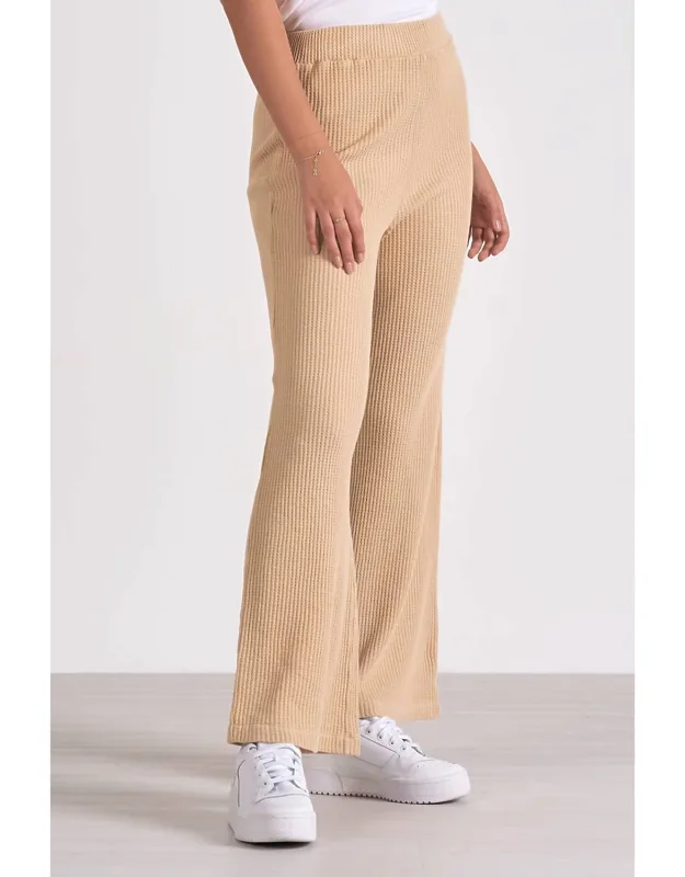 Drawstring Waffle Flare Pants