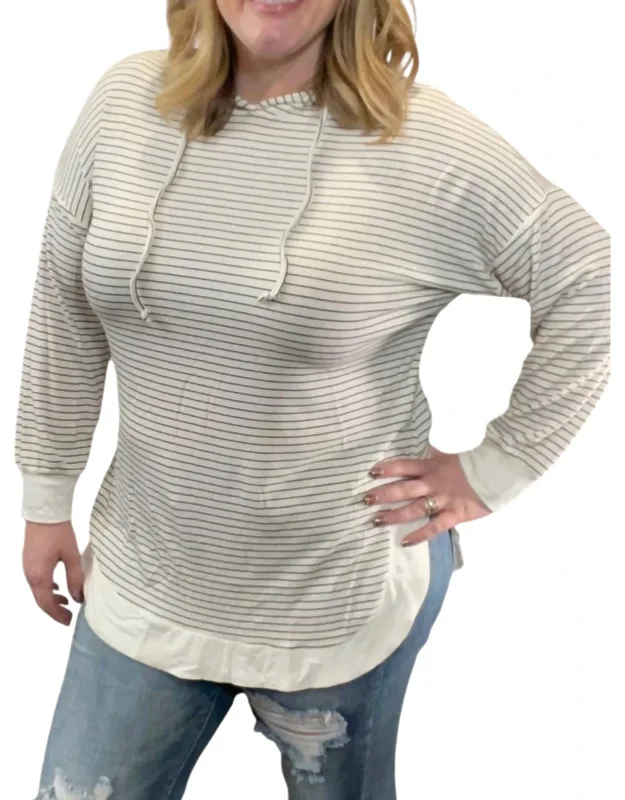 Ribbed Stripe Hoodie
