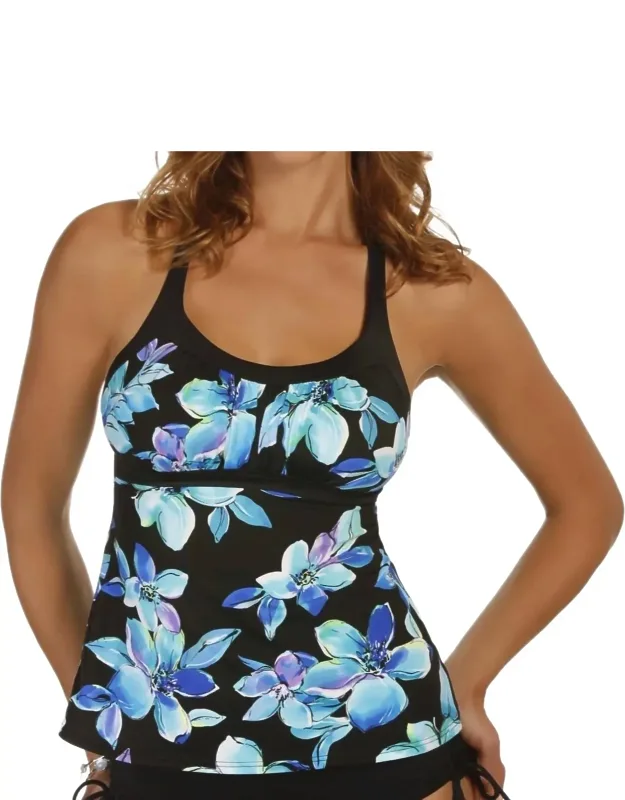 Framed Peasant Tankini Top