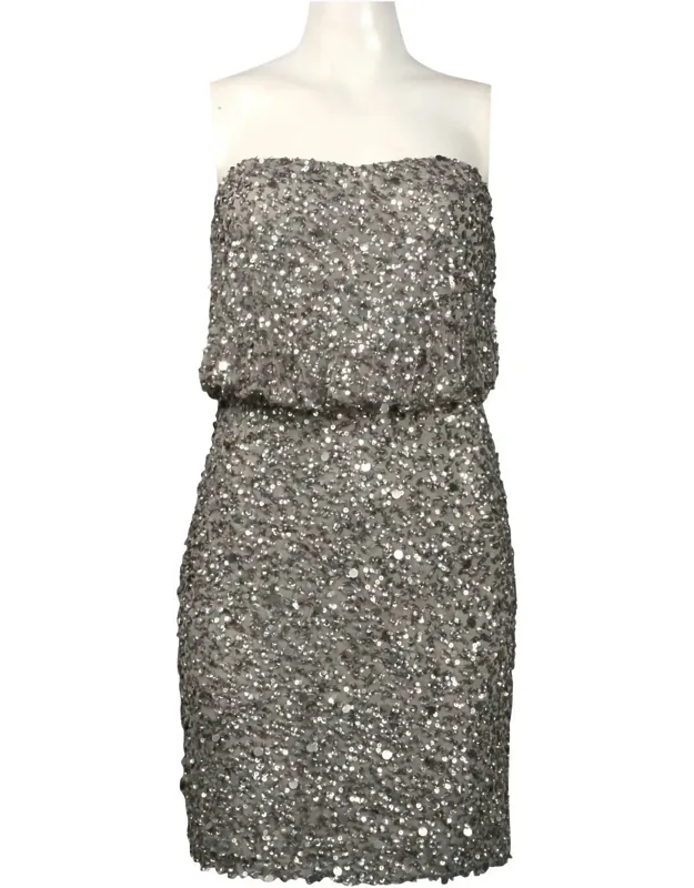 Strapless Blouson Sequin Dress