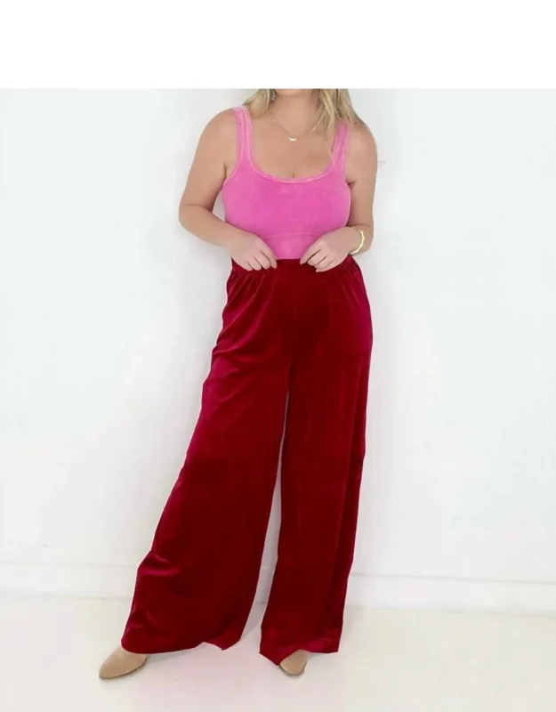 Velvet Wide Leg Pants