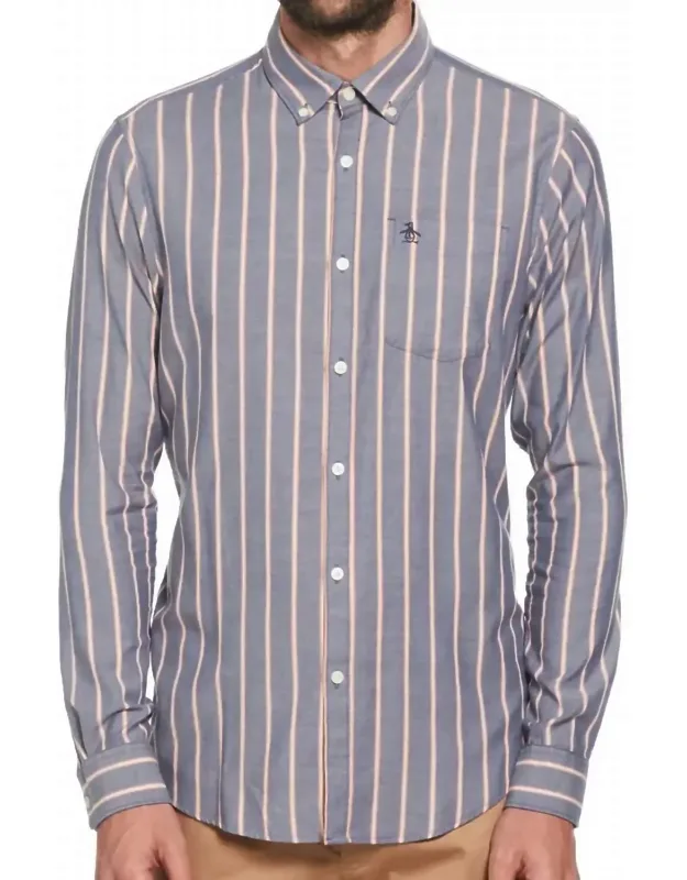 Long Sleeve Vertical Stripe Shirt