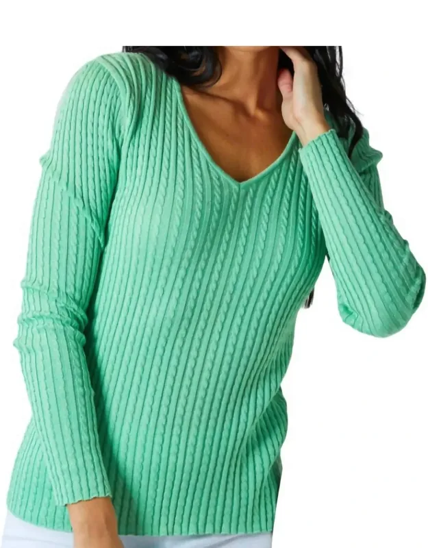 Braided V-neck Sweater
