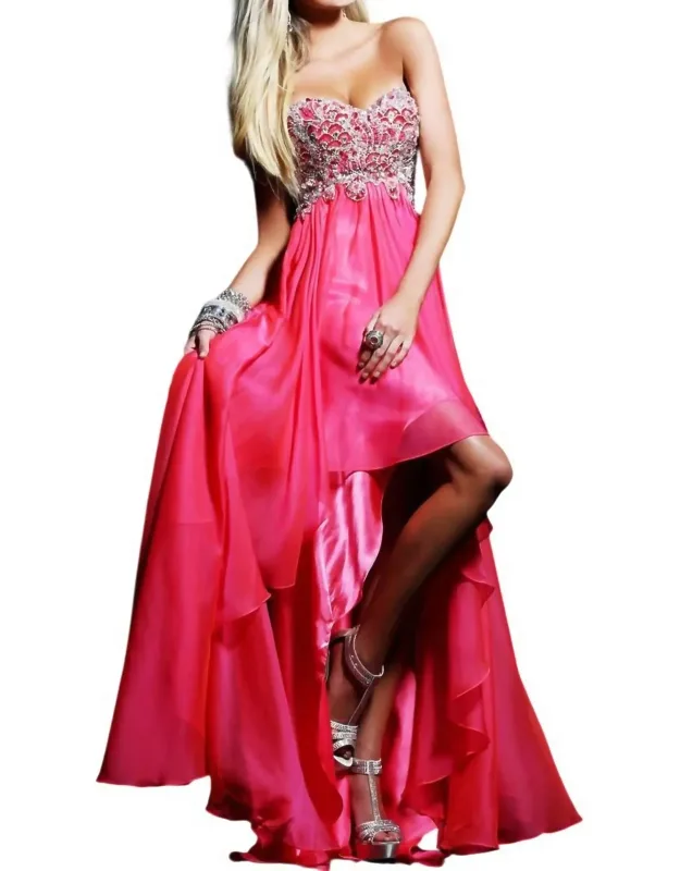 High-low Strapless Prom Dress