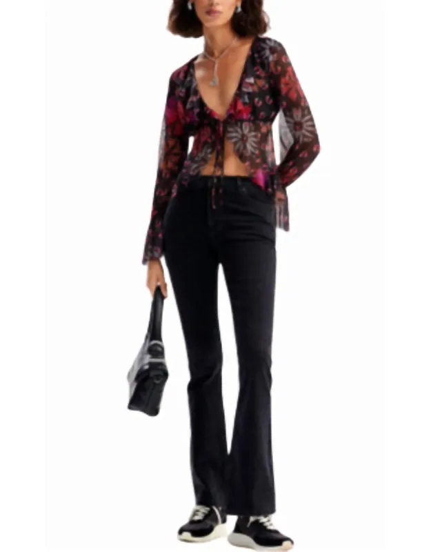 Rhinestone Flare Leg Jeans