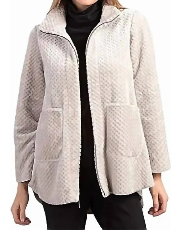 Zip Front Sherpa Car Coat