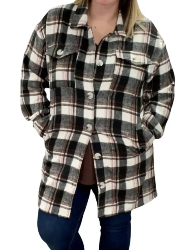 Plaid Flannel Shirt Coat