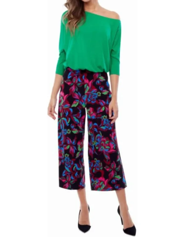 Wide Crop Pants In Ibiza Print