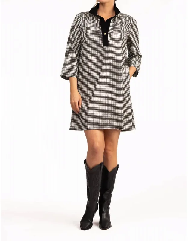 Sophia Long Sleeve Dress In French Gingham