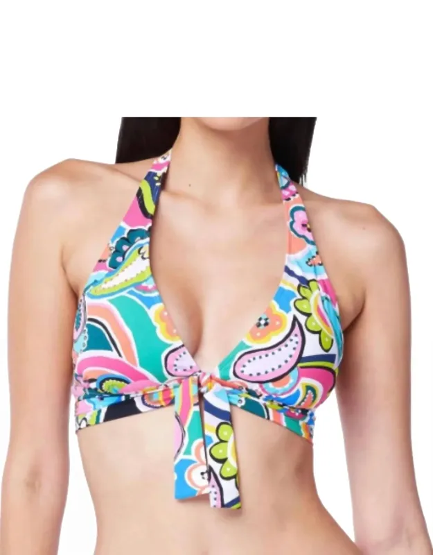 Go For Bold Halter Tie Front Top