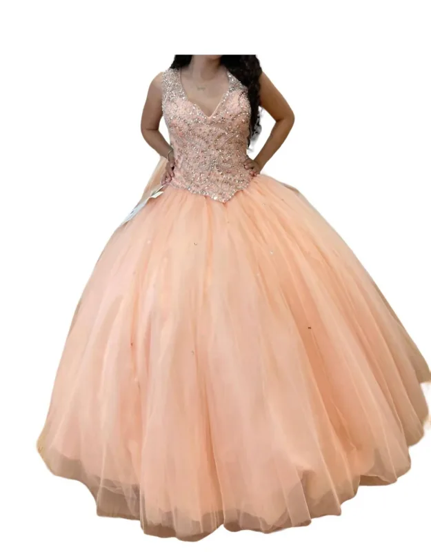 V-neck Quinceañera Dress
