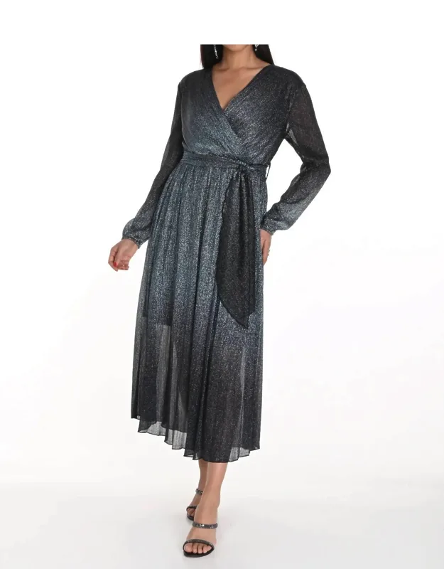 Metallic Long Sleeve Dress