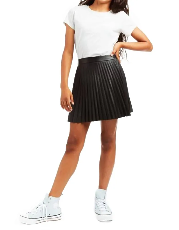 Pleather Pleated Skirt