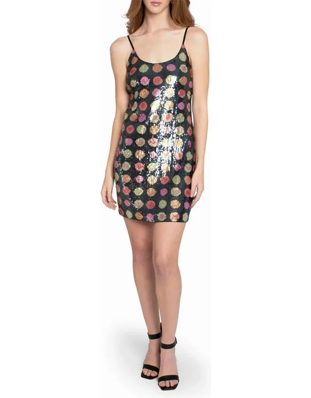 Radiant Aura Dot Sequin Mini Dress