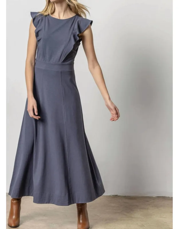 Odyssey Flounce Trim Maxi Dress